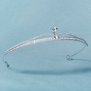 Anthropologie Silver Crystal Tiara Headband
